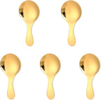 5 PCS Short Handle Spoons Gold Mini Scoops Stainless Spoons for Canisters Small Coffee Scoops Candy Scoops for Condiments Tea Desserts Coffee