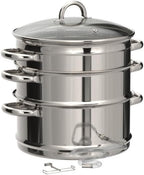 Lehman's Mehu-Maija Steam Juicer, 11 Quart Stainless Steel with Lid, Hose, Clamp, Loop Handles, Multipot Cookware for Making Juices, Jelly, Sauces