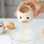 ZOSTLAND Egg Yolk Separator, HQ Creative Ceramics Cute Little Chicken Egg Yolk White, Funny Style Simple Automatic Separation Baking Assistant Tool (Upgrade Yellow Chick)