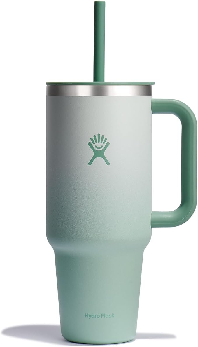 Hydro Flask 40 Oz Travel Tumbler with Handle, Lid and Straw - Insulated Stainless Steel in Matcha Ombre