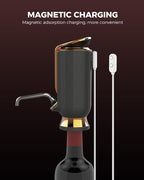 Luxurious 3-in-1 Electric Wine Aerator, Decanter, Dispenser & Vacuum Pump. Touch Screen LED Display - Wine Preservation System with Temp Monitor, Gift for Wine Lovers Women Men (Black)