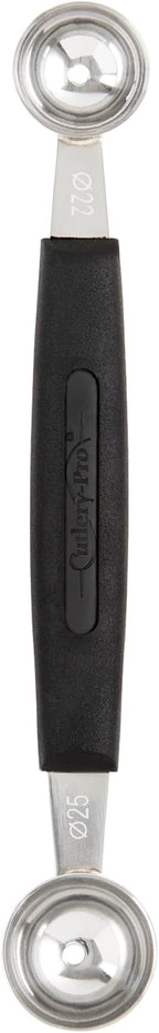 CatCora Melon Baller, Professional 18/8 Stainless Steel Dual Blades 22/25-Millimeter For Melon Balls and Garnishes, Ergonomic Soft-Grip Handle