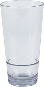 Restaurantware-Bev Tek 20 Ounce Clear Drinking Glasses, 10 Heavy-Duty Plastic Highball Glasses - Dishwashable, Stackable, Clear Plastic Cooler Glasses, For Serving Drinks At Catered Events