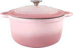 Dutch Oven,Cast Iron Dutch Ovens,Dutch Oven Pot with Lid,5 QT Enamel Dutch Pot,Dutch Ovens with Dual Handles,Cast Iron Pot for Braiser,Cooking,Gifts for Family,Pink