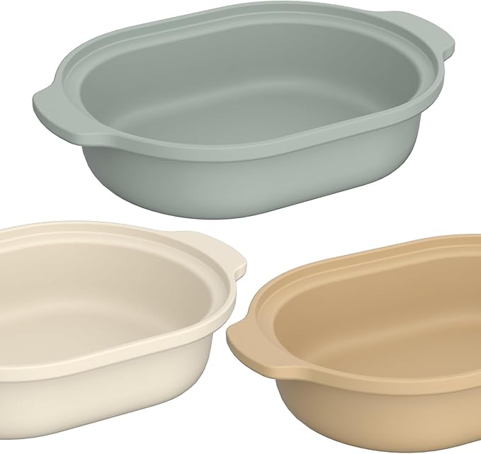 MAGNIFIQUE Casserole Dishes for Oven, 9x12 Porcelain Baking Dish, 4 Quarts Lasagna Pan with Handles, Oven Safe up to 500°F or on Stovetop, Use to Marinate, Cook, Bake, and Serve, Olive