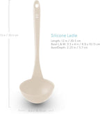 DI ORO Silicone Ladle – Soup Ladle for Cooking & Serving Heat-Resistant - Large Kitchen Soup Ladle Nonstick Cookware Safe - Soup Serving Spoon with Wide Bowl - Silicone Utensil Dishwasher Safe (Clay)