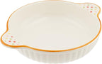 Banko Ware 13978 Oven-safe, Round Au Gratin Dish, Polka Dot and Orange Line, Diameter Approx. 8.1 inches (20.5 cm), Microwave Safe, Made in Japan