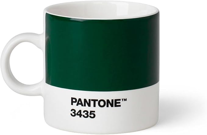 Pantone Espresso Cup, 101043435, Porcelain, Dark Green 3435, 6.1 x 6.1 x 8.2 cm, One Size