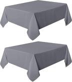 sancua 2 Pack Light Grey Tablecloth 54 x 54 Inch, Stain and Wrinkle Resistant Square Table Cloth - Washable Polyester Table Cover for Dining Tables, Buffet Parties and Camping