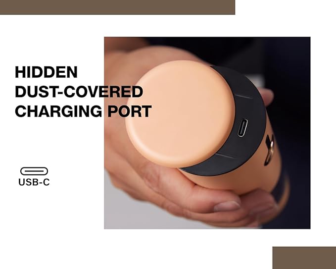 Electric Pepper Grinder and Salt Mill Set - Large Capacity USB Rechargeable Automatic Grinder with Dual LED Lights, One-Handed Operation & Slide Cover - 2Pack-Stainless Steel Peach Orange+Cream