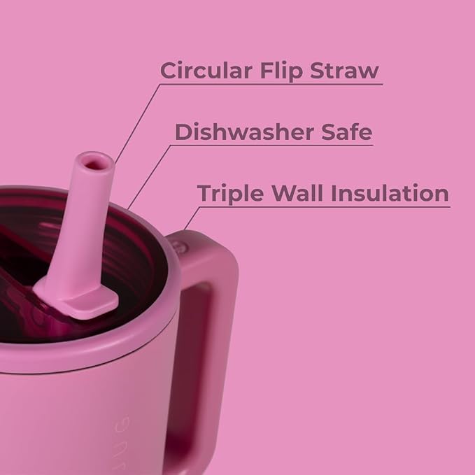 HydroJug Kids - 20 oz Insulated Kids Water Bottle with Flip Straw & Handle | Leak-Proof & Durable | Perfect for School, Sports, Lunch, Travel & Camp, Taffy