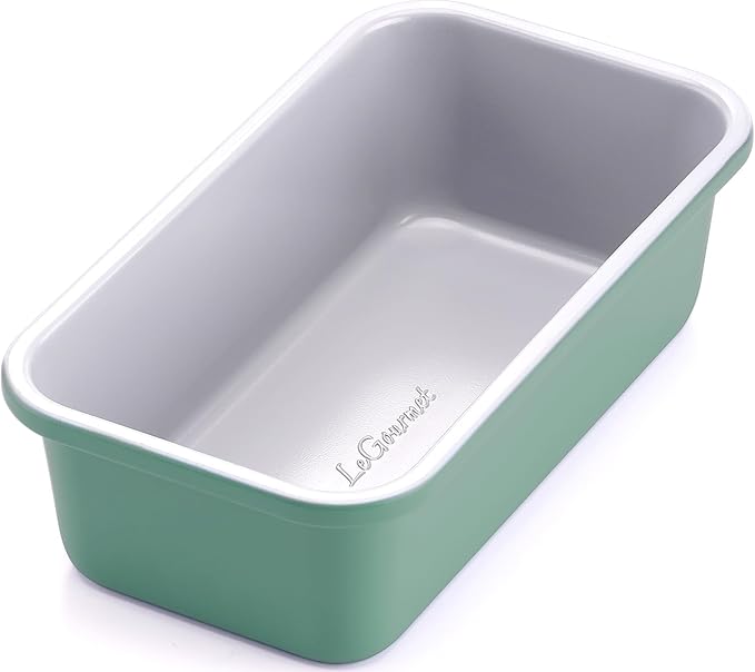 LeGourmet Nonstick Bread Loaf Pan 9 X 5 Inch, Ceramic Coating, Non-Toxic, Rust Resistant Aluminized Steel, Perfect 1 lb Baking Dish for Meatloaf, Pound Cake & Brownie (Rosemary)