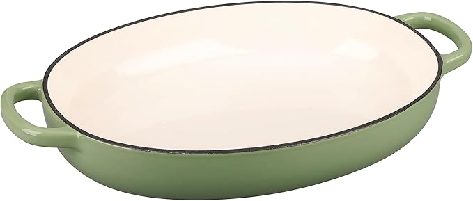 Enameled Oval Cast Iron Dutch Oven Pot with Lid, Bread Dutch Oven for Sourdough Bread Baking, 6QT, Pistachio Green