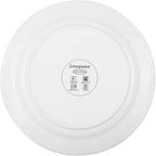 6pcs Dinner Dessert Plate 10.5inch White Porcelain Salad Plates with Round Flat Design