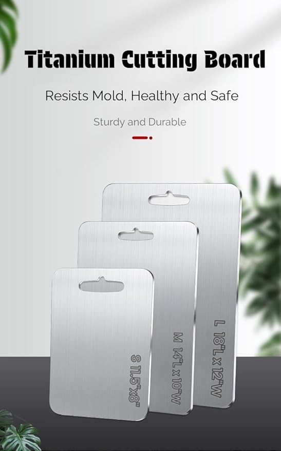 Titanium Cutting Board Pure Cutting Board for Kitchen Food-Grade Chopping Board for Meat, Vegetables & Fruits, Suitable For Kitchen & Outdoor Camping