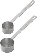 2PCS Coffee Scoop Set (1tbsp, 2tbsp), Long Handle Measuring Spoon, 15 ml and 30 ml Stainless Steel Coffee Scooper
