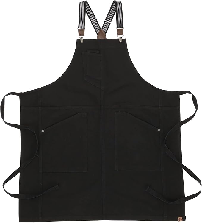 Chef Works Unisex Berkeley Bib Apron, Jet Black, One Size