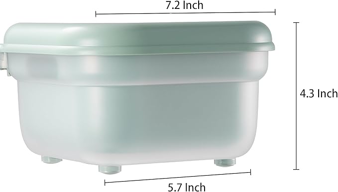 Carote Cheese Grater with Container, Kitchen Vegetable Mandoline Slicer Shredder with Interchangeable Blades, BPA-Free Container with Removable Handle, Grater for Onion, Fruit, Vegetables, Sage Green