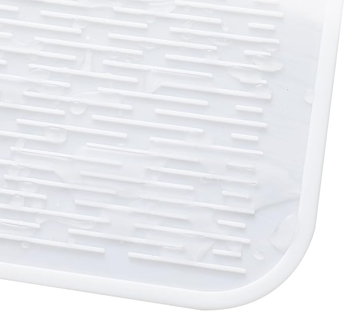 Silicone Dish Drying Mat for Multiple Usage,Easy clean,Eco-friendly,Heat-resistant Silicone Mat for Kitchen Counter or Sink,Refrigerator or Drawer Liner White 3XL 28 inches x 18 inches