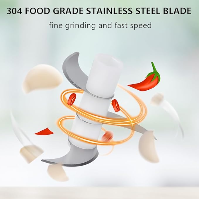 Green - Mini Electric Food Processor and Garlic Chopper - 250ML, USB Charging, 3 Blades - Perfect for Chopping Vegetable, Pepper, Onion, Garlic, Ginger, Spice, Meat, Baby Food, and More (Green)