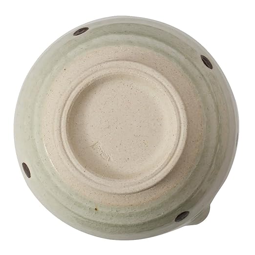 TIKUSAN Japanese Ceramic Ripple Ridge Mortar & Pestle Suribachi Bowl and Surikogi Set with Spout 7.1 inches Made in Japan (White)