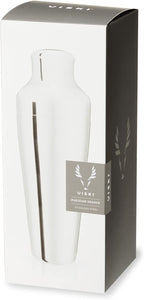 Viski Parisian Cocktail Shaker for Cold Brew Cocktails, Margarita, Espresso Martini, Contoured High Shine Polished Stainless Steel Martini Shaker, Home Bar, Bartender Gifts, 25 oz, Set of 1, Silver