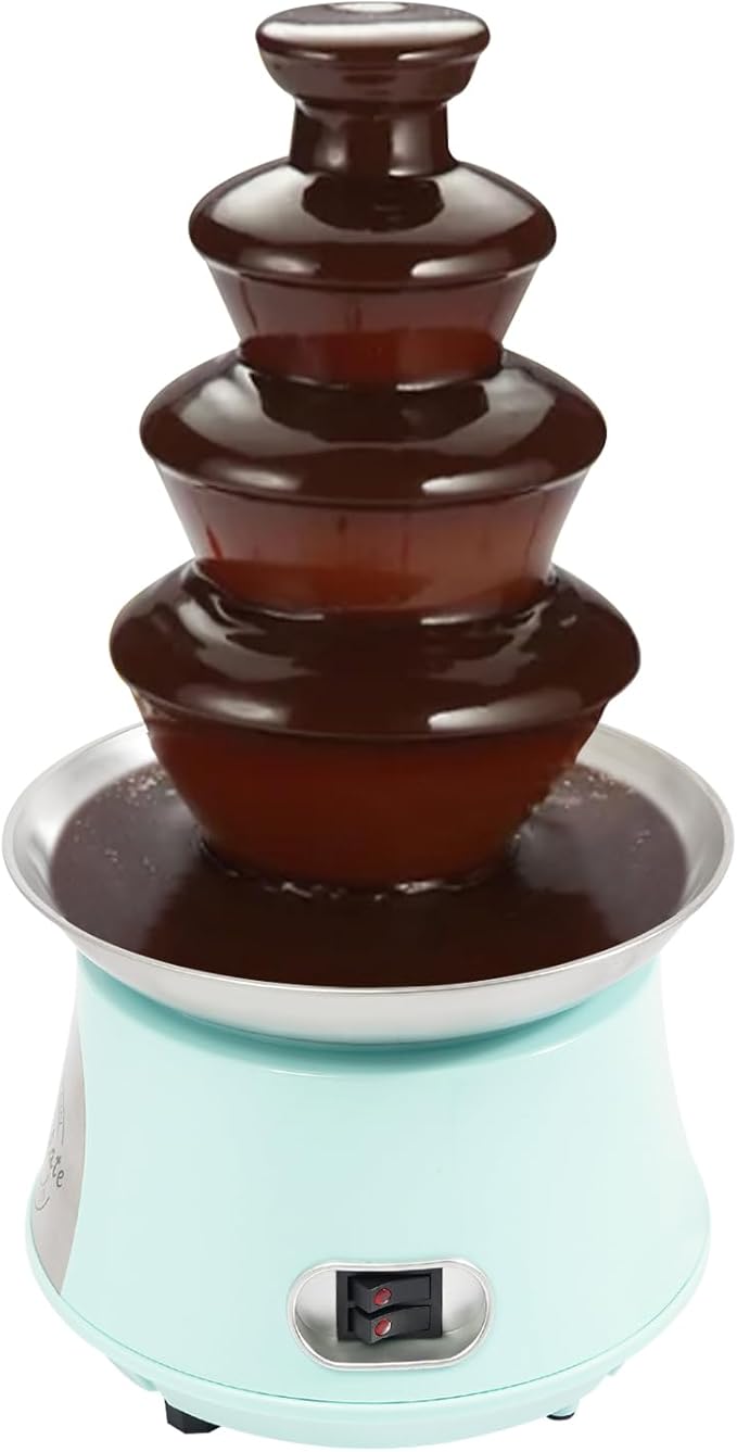 Chocolate Fountain Machine - 4 Tier Electric Chocolate Fondue Fountain Machine for Parties - Melts Cheese, Queso, Candy, and Liqueur - Dip Strawberries, Apple Wedges, Vegetables, and More