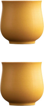 4-Oz Ceramic Espresso Cups Set - Multi-Color, Handle-Free Design for Home & Cafe | Dishwasher-Safe Stoneware Cups (yellow, 2)