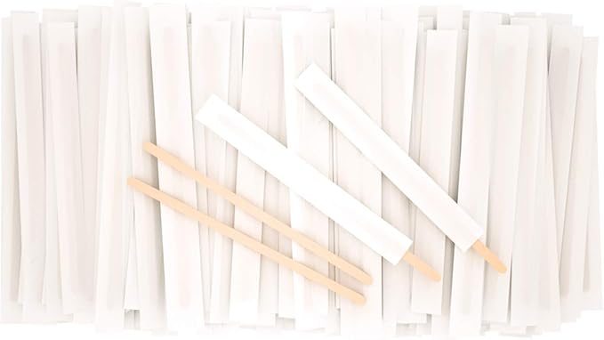7 Inch 1000 Pcs Individually Wrapped Coffee Stirrers, Paper Wrapped Coffee Stir Sticks, Wrapped Stir Sticks, Tea and Hot Chocolate Gifts