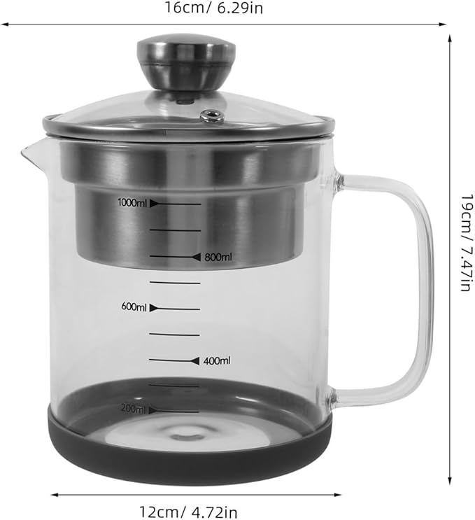 Juice Strainer Yogurt Strainer with Lid - Stainless Steel Soy Nut Milk Filter Food Maker - Iced Tea Pitcher Juice Tea Filter Pot with Scale for Making Yogurt Soybean Milk, 1.5L