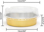 Beasea Aluminum Foil Pie Pan 4 inch Round Oven Baking Mini Cake Pan, 20 Pcs 8 Oz Aluminum Pie Pan Tin Golden Tart Pans for Pie Tart Quiche