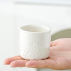 Ceramic Espresso Cups Set of 2 or 4-3oz Demitasse Cups for Coffee & Tea, No Handles, Durable & Dishwasher Safe (white, 4)