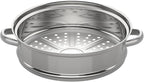 3-Tier Stainless Steel Steamer Pot with Explosion-Proof Glass Lid, 11'' Food Steamer Cooker, Stackable Pan Insert for Induction/Gas/Electric Stoves, 3 Separate Steam Cookware Pot Saucepan