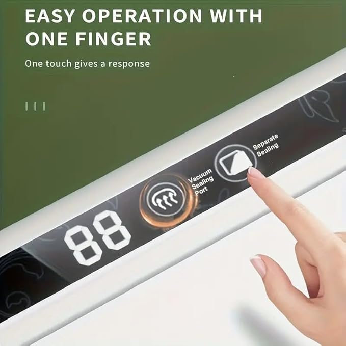 Vacuum Sealer Machine for Food Storage - 75KPA Strong Suction, Dry & Wet Modes, Includes 30 Vacuum Seal Bags, Digital Timer, Compact for Home Kitchen (Lightweight, BPA Free)