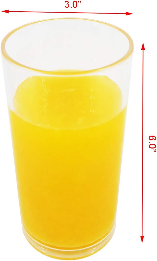 AOYITE 20-ounce Plastic Tumblers Dishwasher-Safe Premium Quality Juice Water Glasses BPA-free Clear Set of 6 Drinking Cups