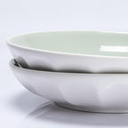 Set of 6 Dinner Plates 8 Inch, Green Porcelain Plates, Microwave Oven Dishwasher Safe Scratch Resistant