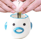 ZOSTLAND Egg Yolk Separator, HQ Creative Ceramics Cute Little Chicken Egg Yolk White, Funny Style Simple Automatic Separation Baking Assistant Tool (Upgrade Blue Chick)