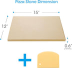 Unicook Pizza Stone, Heavy Duty Cordierite Pizza Pan for Oven and Grill, Thermal Shock Resistant Baking Stone for Bread, 15 X 12 Inch Rectangular, 6.6 lbs