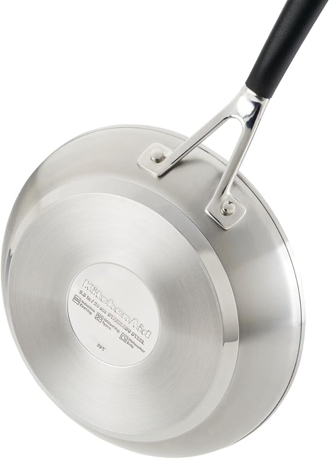 KitchenAid Stainless Steel Cookware/Pots and Pans Set, 10 Piece, Brushed Stainless Steel