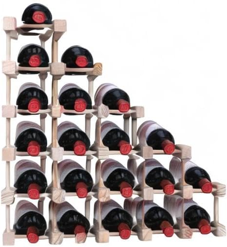Wine Rack Small countertop Cabinet Stackable Storage Wooden freestanding Floor Wine Holder (20 Bottles)