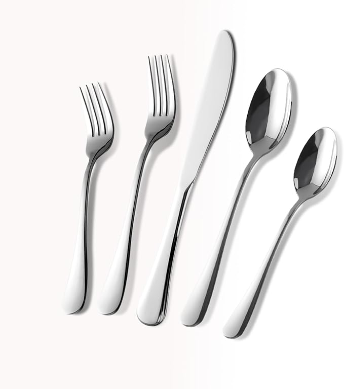 Silverware Set 20-Piece, Stainless Steel Flatware Cutlery Set for 4, Mirror Polished, Dishwasher Safe, Tableware Set for Home, Kitchen, Wedding, Party