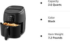 DASH Tasti-Crisp™ Electric Air Fryer Oven, 2.6 Qt., Black – Compact Air Fryer for Healthier Food in Minutes, Ideal for Small Spaces - Auto Shut Off, Digital, 1000-Watt