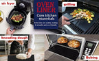 VLA Oven Liners for Bottom of Oven,Big Size 16""x75"" 2 Pack Large Thick Heavy Duty 100% Non-stick Reusable Teflon Oven Mat, Baking Mat for Electric, Gas,, 1_roll_Oven_Liner_Black_75in
