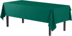 Exquisite 12-Pack Premium Plastic Tablecloth 54in. x 108in. Rectangle Table Cover - Dark Green