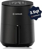 Air Fryer – 8 Preset Functions, Tempered Glass Control Panel, 3.5 Quart Compact Airfryer for Home and Kitchen, Quiet, Small, Non-Toxic, Black