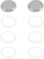 6 Pieces Moka Pot Replacement Cup Gasket with 2 Pcs Stainless Filter Silicone Moka Express Replacement Seals Funnel Kits Compatible Espresso Coffee Maker Parts(1-cup)