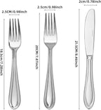Silverware Set, 20-Piece Stainless Steel Flatware, 18/0 Stainless Steel Utensils, Dishwasher Safe, Modern Tableware for Home & Kitchen Dining (20 pieces for 4) (20)