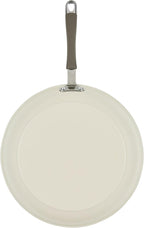 Rachael Ray Cucina Ceramic Nonstick Frying Pan/Skillet, 12.5 Inch Non Stick Open Fry Pan, Dishwasher Safe - Almond