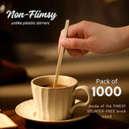Coffee Stirrers Disposable Wooden Coffee Stir Sticks, 7-inch Large Stir Sticks, 1000 Wooden Coffee Stirrers, Round-End Wooden Stir Sticks for Coffee, Birchwood Swizzle Sticks for Coffee
