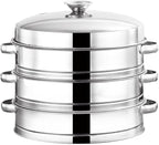 Stainless Steel Steamer Tray for Healthy Cooking for Vegetables, Meat, and Baby Food (18cm Steamer)